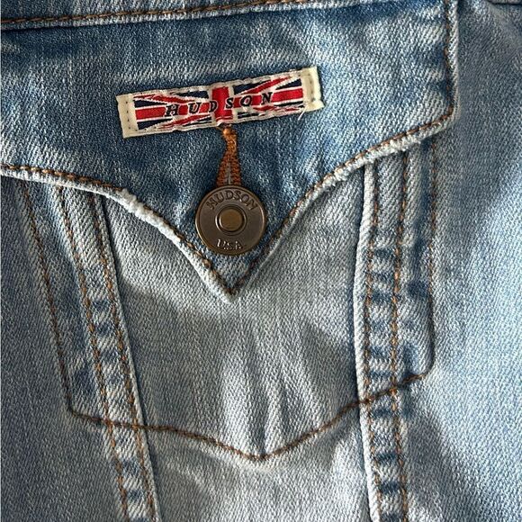Hudson Jeans Girls’s Light Wash Denim Jacket Size XL - Picture 6 of 11